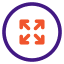 expand - flexible purple orange