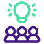 Banjo Digital Icon - Collaborative Partnership - ideas lime purple