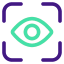 Banjo Digital Icon - Transparency Integrity - eye-scan lime purple