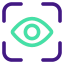 Banjo Digital Icon - Transparency Integrity - eye-scan lime purple